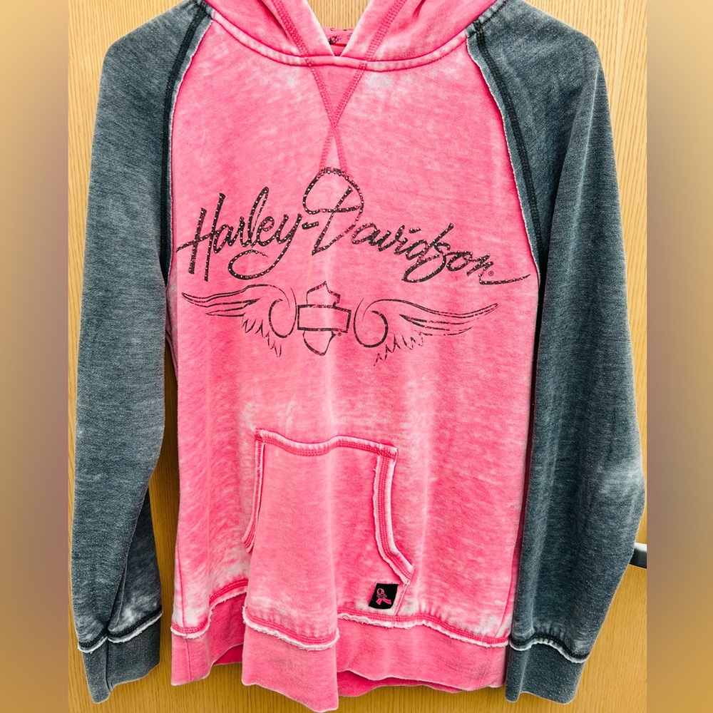 Harley-Davidson Pink Cancer Awareness Pullover Hoodie